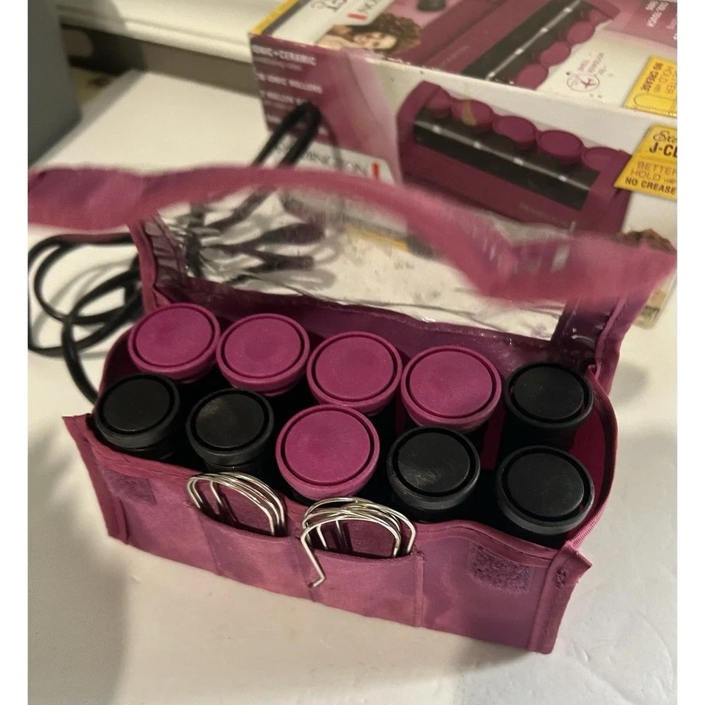 REMINGTON STYLE CURL ENVY TRAVEL ON THE GO ROLLER STEAM SET IN CASE Tested